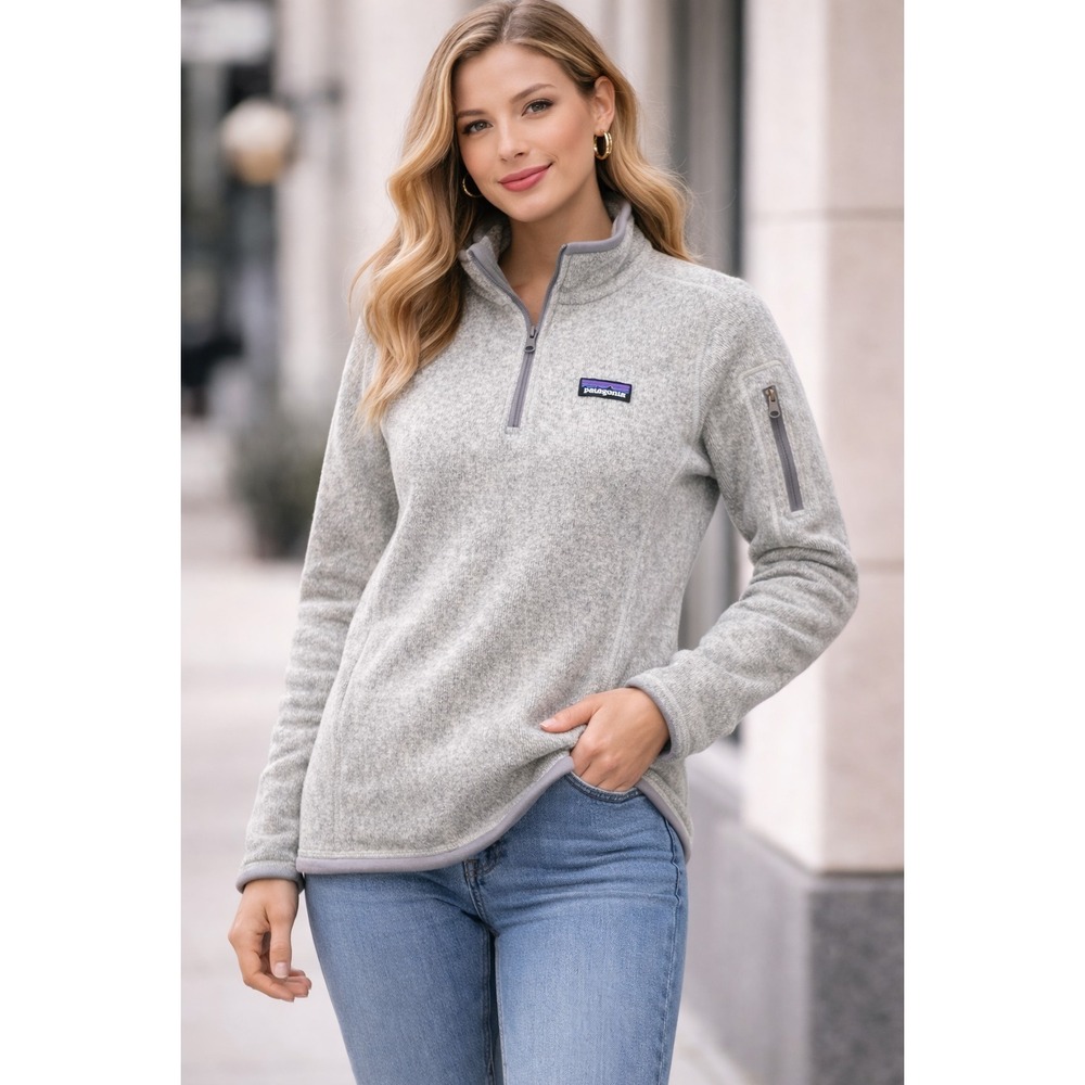 Patagonia Better Sweater Quarter Zip Womens Small Gray Fleece Pullover Jacket